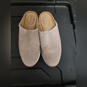 Taupe Suede Clogs